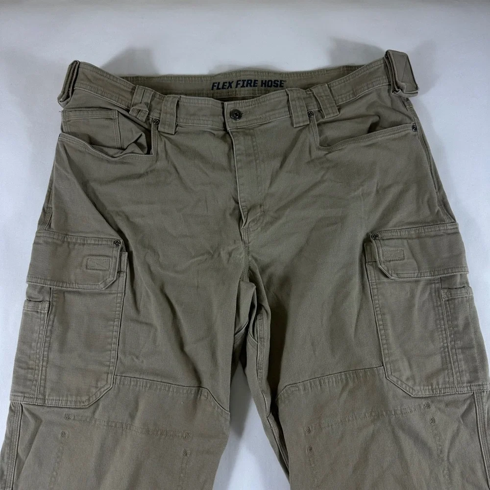 Duluth Trading Co Flex Fire Hose Cargo‎ Pants Mens 42x32 Khaki Tan Workwear